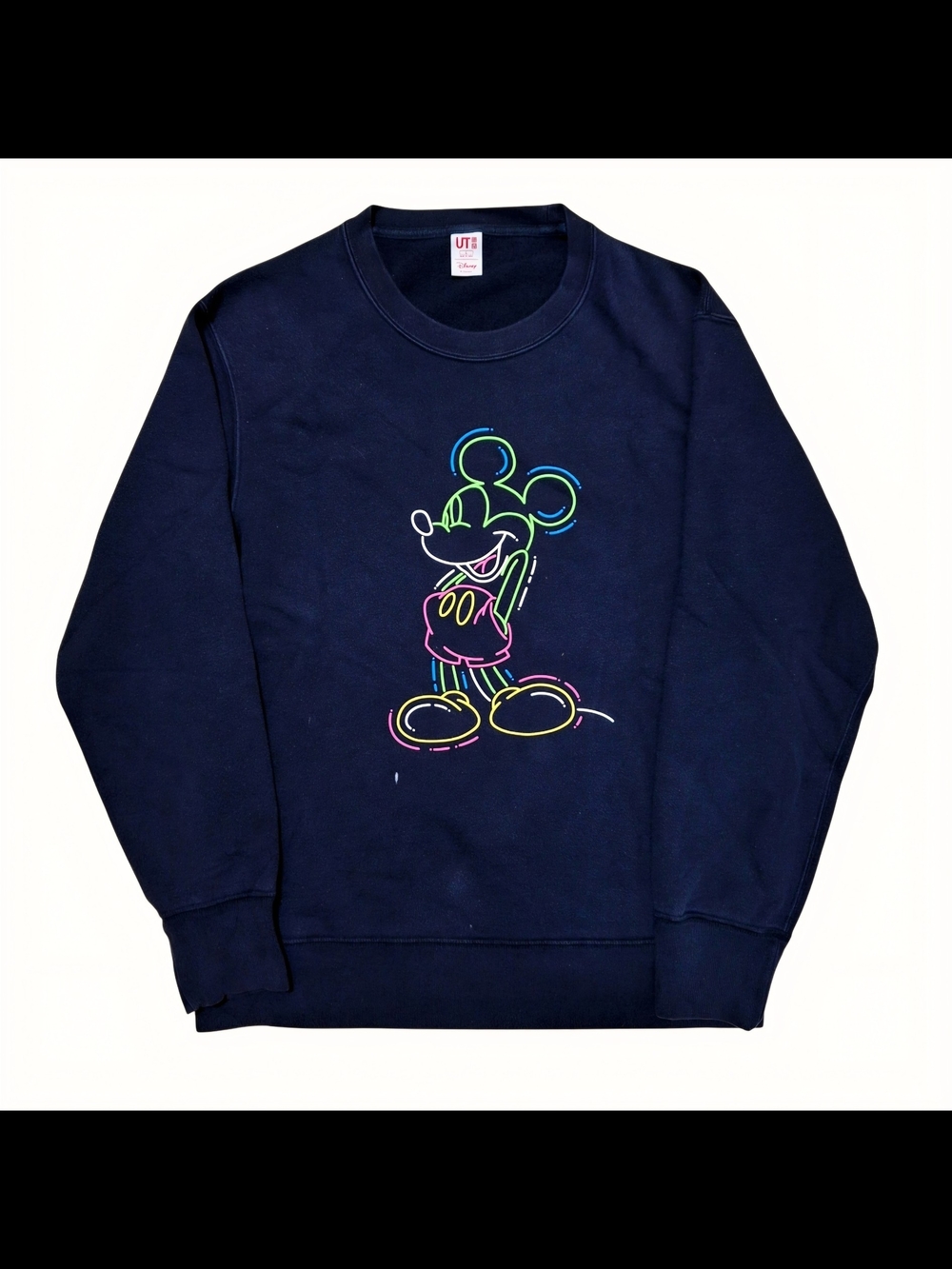 Women's Black Uniqlo Mickey Mouse Sweatshirt - L